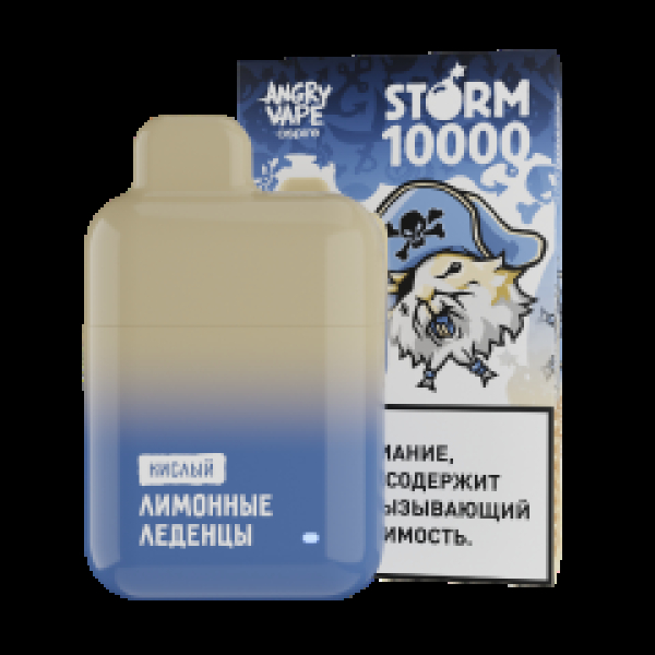Электронка Angry Vape  Storm Лимонные Леденцы 10000 затяжек в Новом Уренгое