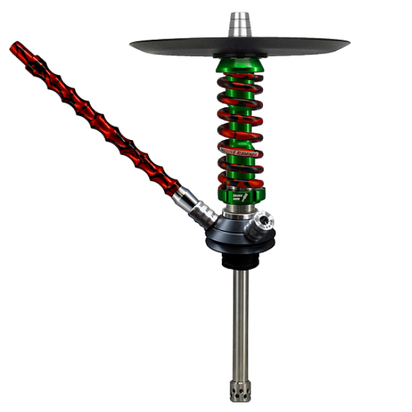 Кальян Mamay Customs Coilovers Micro Зеленый Красный Сплеш  в Новом Уренгое