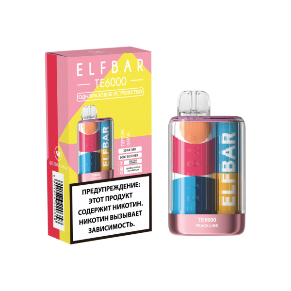 ЭСДН ELF BAR Te Персик Лайм 6000 затяжек в Новом Уренгое