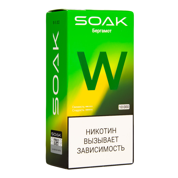 Электронная сигарета Soak W Бергамот 10000 в Новом Уренгое