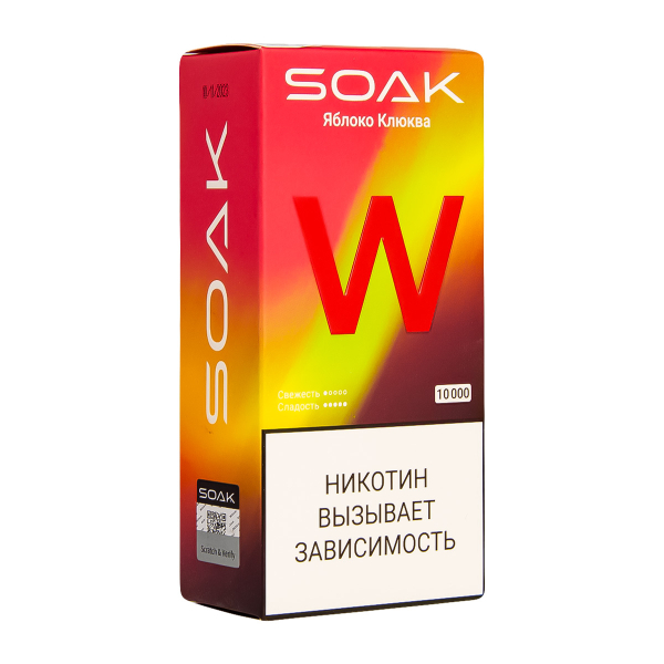 Электронная сигарета Soak W Яблоко Клюква 10000 в Новом Уренгое