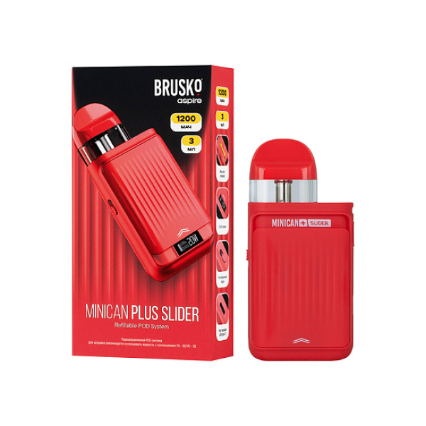 POD-система Brusko Minican Plus Slider Красный в Новом Уренгое