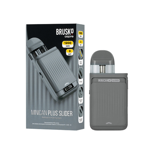 POD-система Brusko Minican Plus Slider Серый в Новом Уренгое
