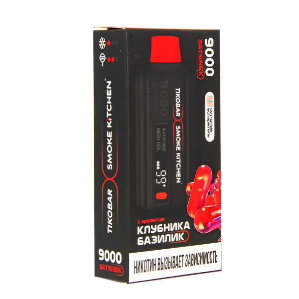 Электронка Tikobar X Smoke Kitchen Solo Клубника Базилик 9000 тяг в Новом Уренгое