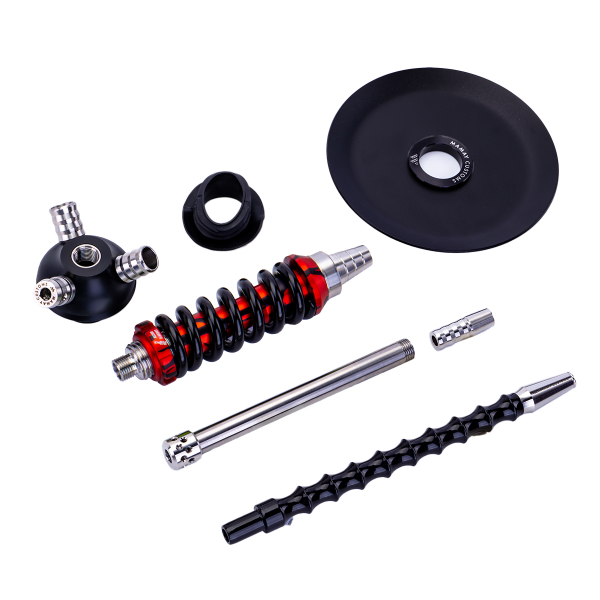Кальян Mamay Customs Coilover Micro Чёрно Красный Сплеш в Новом Уренгое