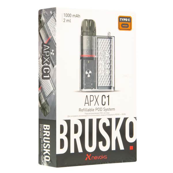 POD-система Brusko Apx C1 Серебристый Кристалл в Новом Уренгое