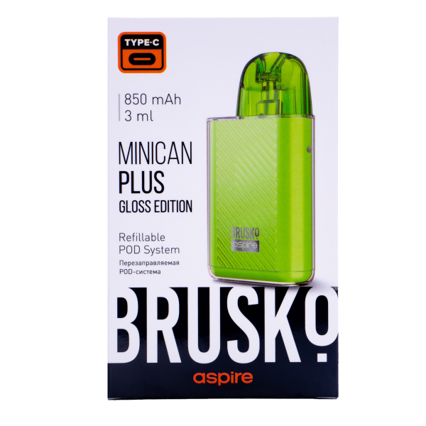POD-система Brusko Minican Plus Gloss Edition Зелёный в Новом Уренгое