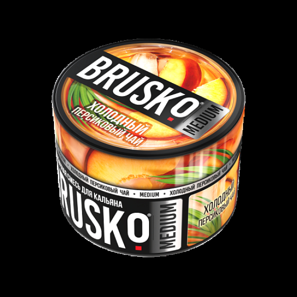 Бестабачная смесь Brusko Холодный Персиковый Чай Medium 50 грамм в Новом Уренгое