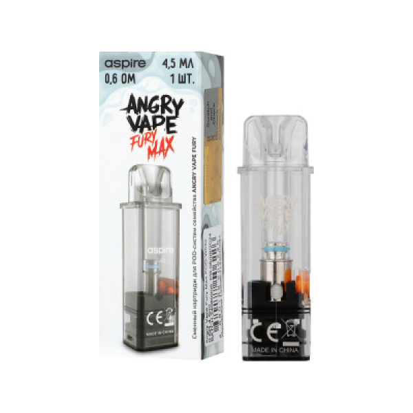 Картридж Angry Vape Fury Max Белый 45 мл 0.6 Ом ( 1 шт.) в Новом Уренгое