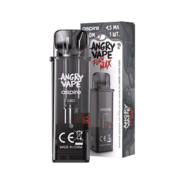 Картридж Angry Vape Fury Max Чёрный 45 мл 0.6 Ом ( 1 шт.) в Новом Уренгое