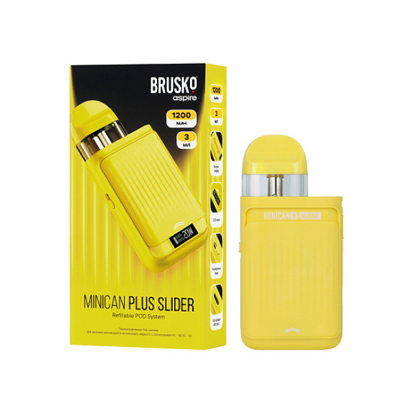 POD-система Brusko Minican      Plus Slider Жёлтый в Новом Уренгое