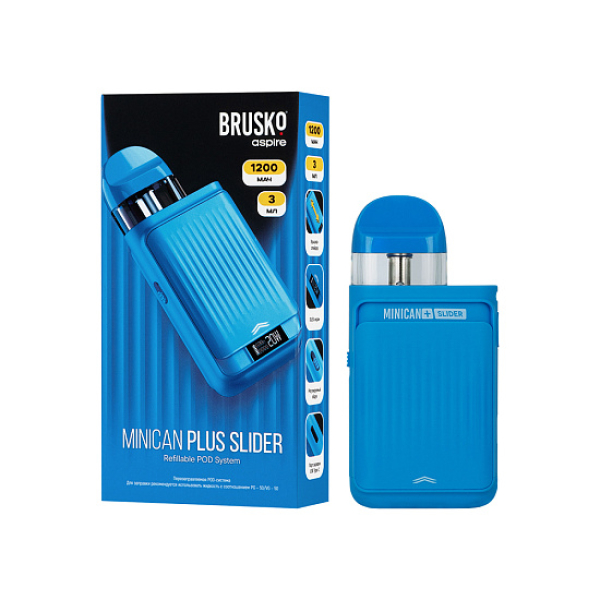 POD-система Brusko Minican      Plus Slider Синий в Новом Уренгое