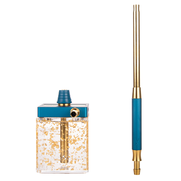 Кальян Hoob Subatom Marine Blue X Gold | Cube Mini Gold в Новом Уренгое