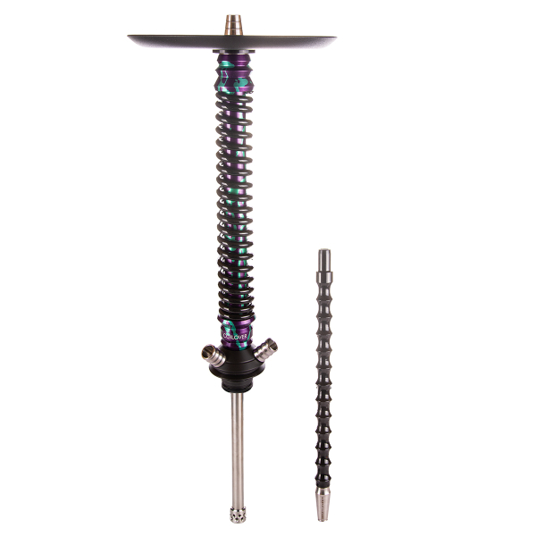 Кальян Mamay Customs Coilover Большой  Пурпурный/бирюзовый Сплеш Чёрный в Новом Уренгое