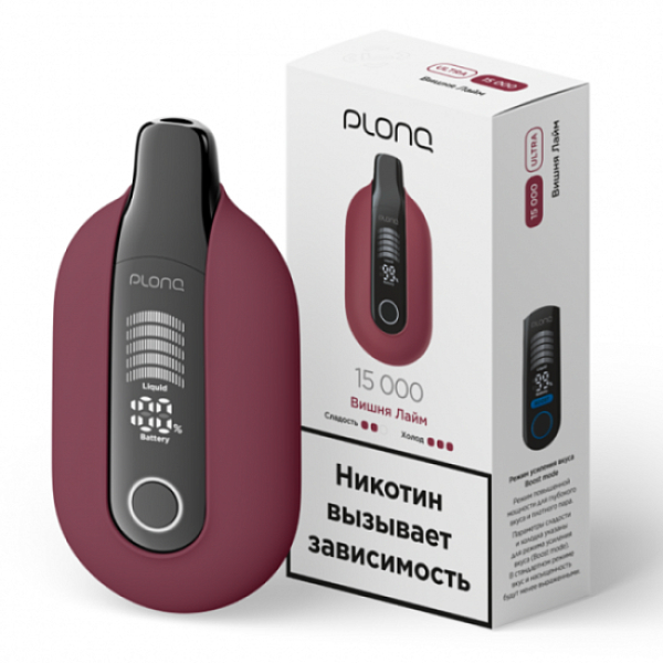 Электронная сигарета Plonq Ultra Вишня Лайм 12000 затяжек в Новом Уренгое
